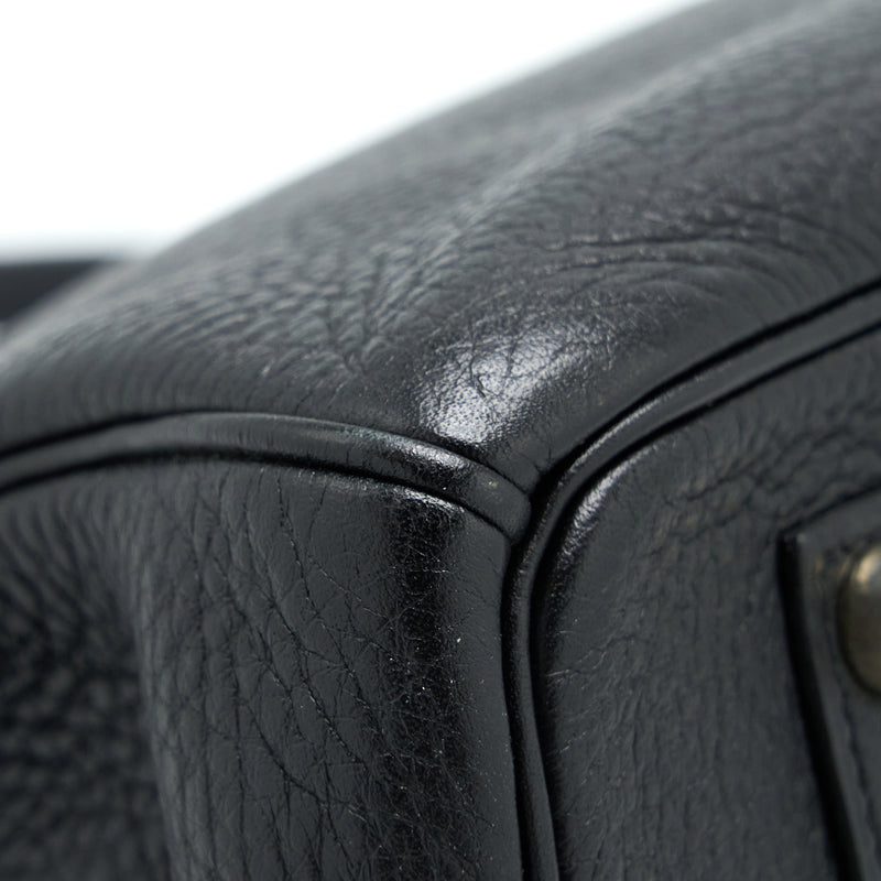 Hermes Birkin 35 Calfskin Black SHW Stamp Square E