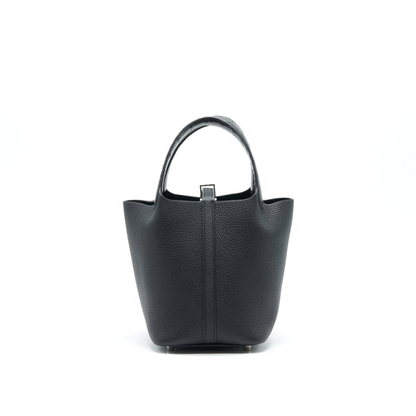 Hermes picotin Lock 18 Touch Bag Clemence with alligator handle black SHW