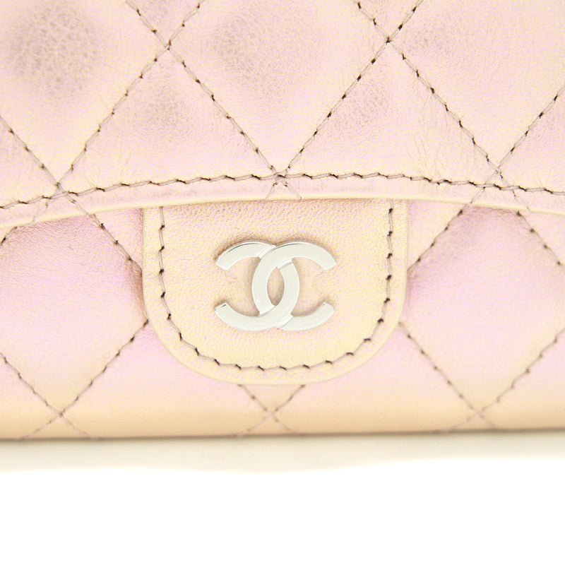 Chanel 21K Iridescent Pink Flap Card Holder