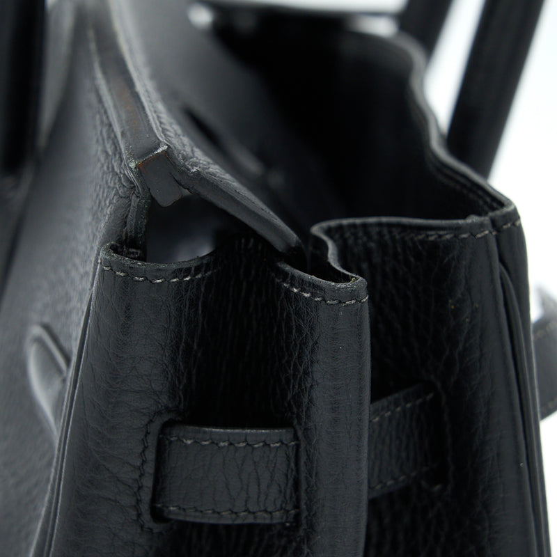 Hermes Birkin 35 Calfskin Black SHW Stamp Square E