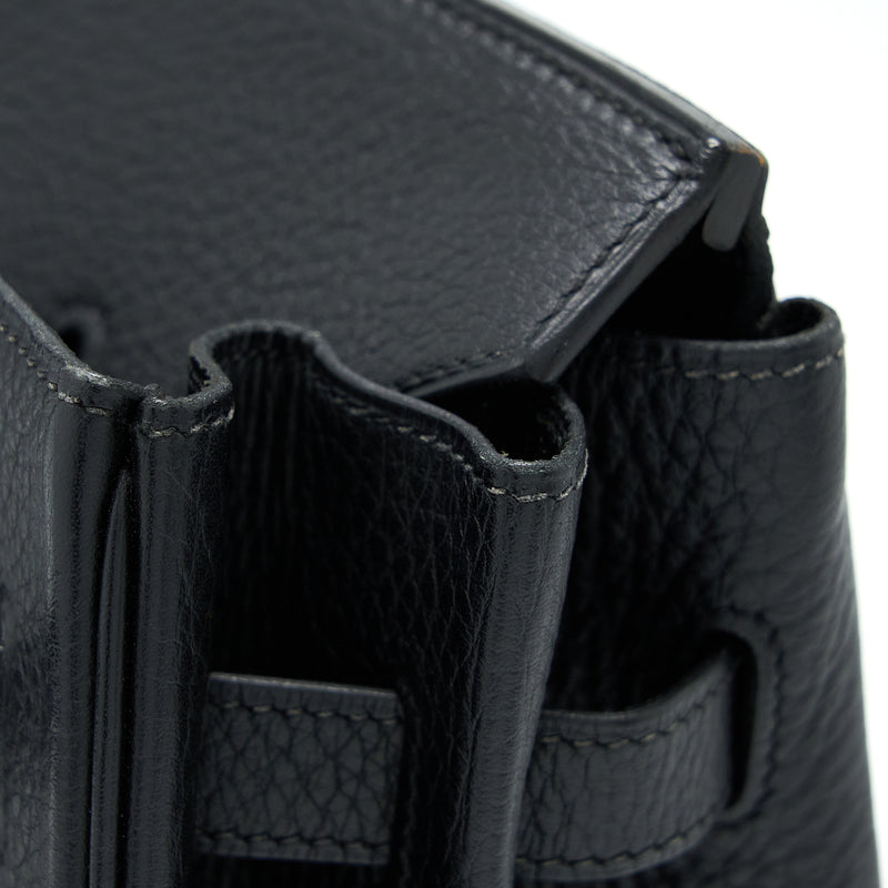 Hermes Birkin 35 Calfskin Black SHW Stamp Square E