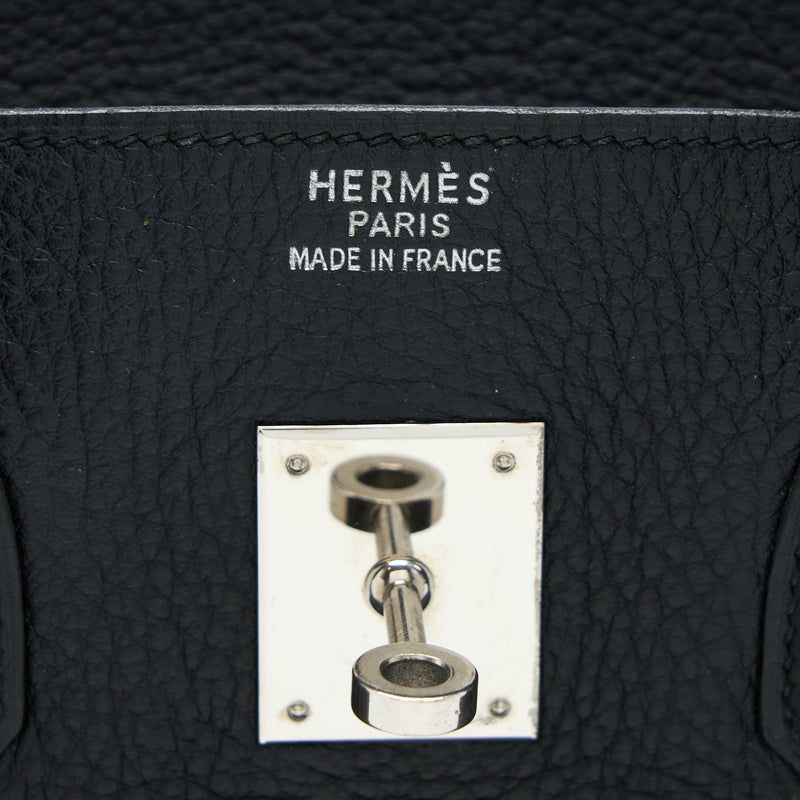 Hermes Birkin 35 Calfskin Black SHW Stamp Square E