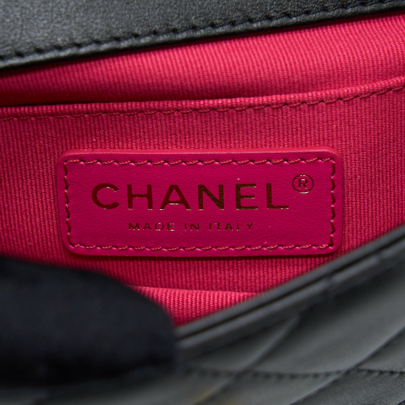Chanel 22S Seasonal Flap Bag Calfskin Black Brushed GHW