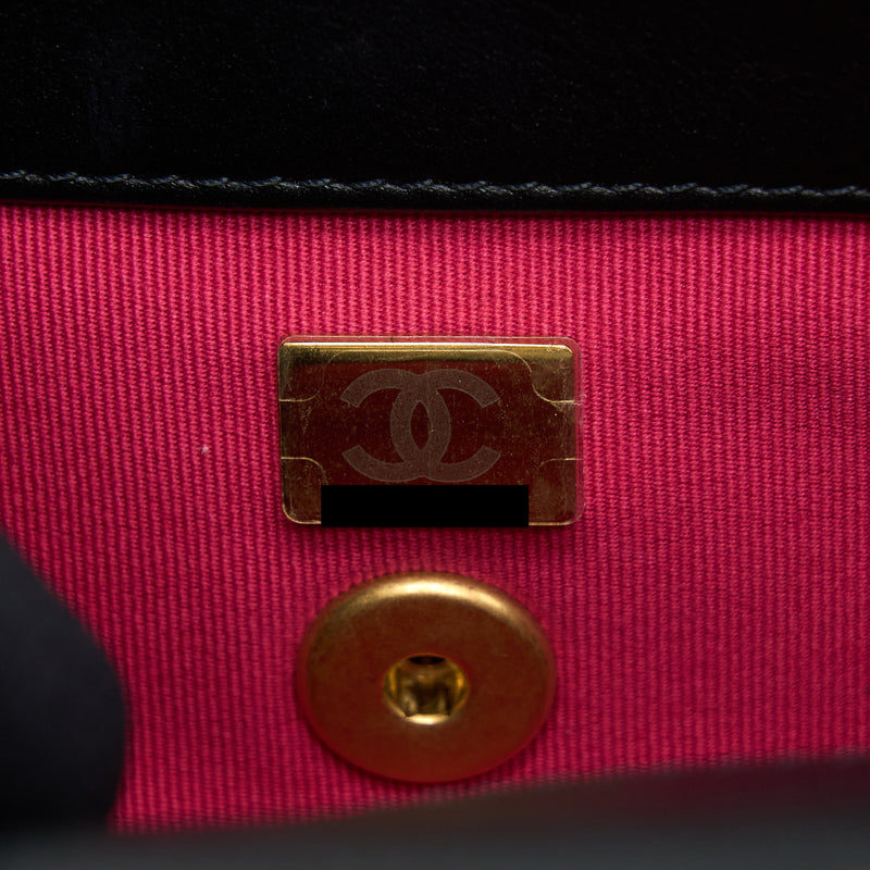 Chanel 22S Seasonal Flap Bag Calfskin Black Brushed GHW