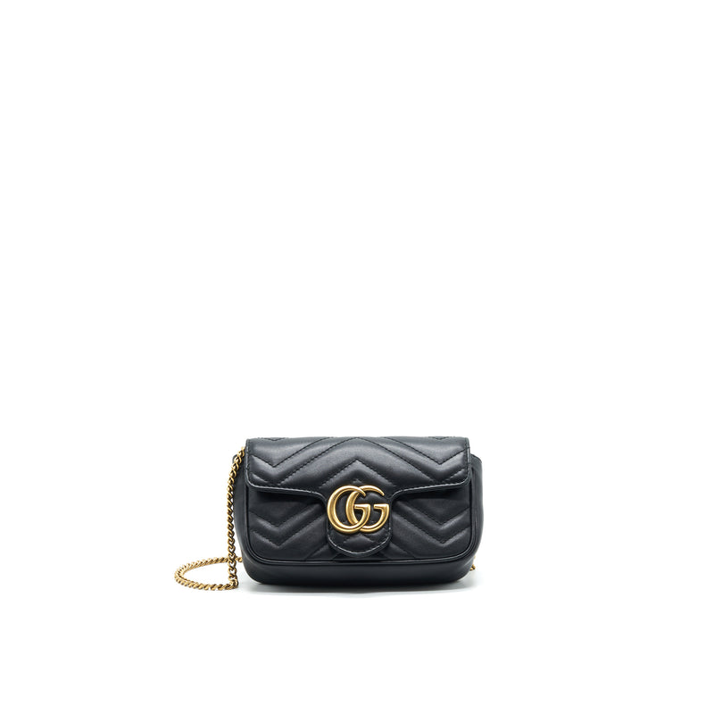 GUCCI GG MARMONT SUPER MINI BLACK GHW