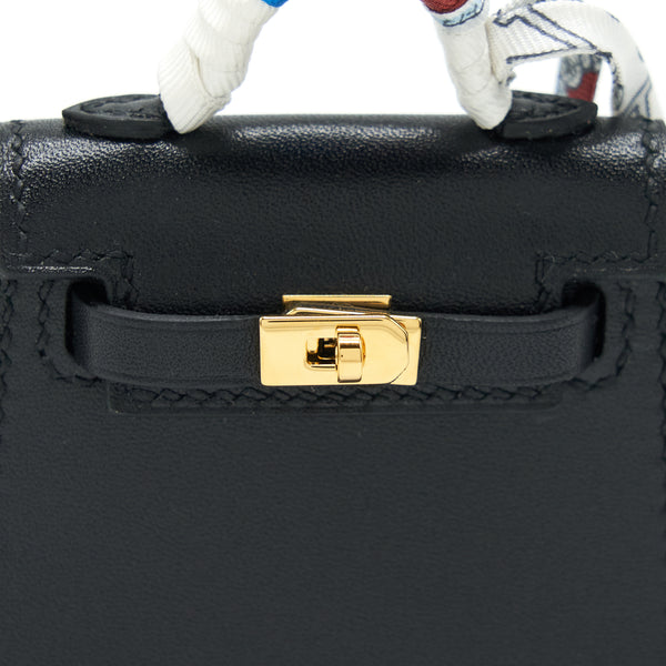 Hermes kelly twilly bag charm black GHW stamp Y