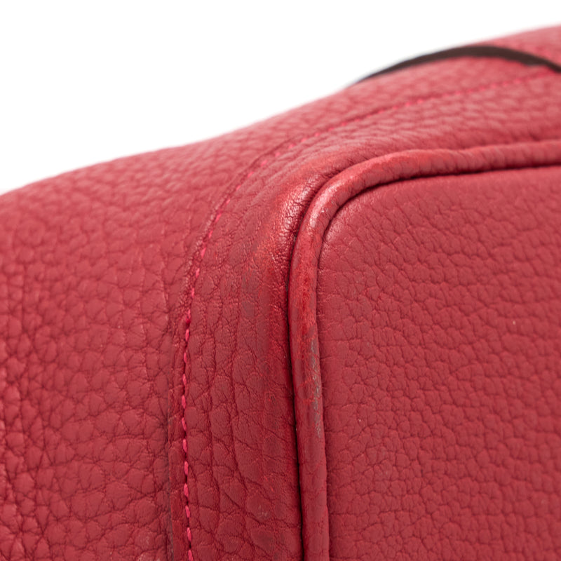 Hermes Garden Party 36 Dark Red SHW Stamp T