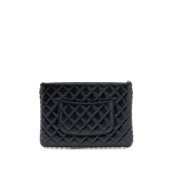Chanel O-Case Pouch Pearl/Aged Calfskin Black LGHW