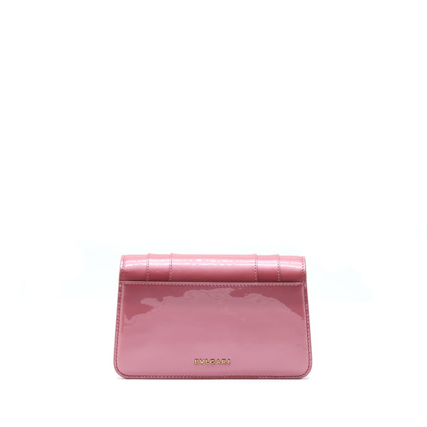 Bvlgari Serpenti Forever Chain Wallet Patent Dark Pink