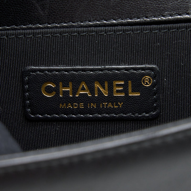 Chanel Small Jacket Boy Bag Lambskin/Tweed Black GHW