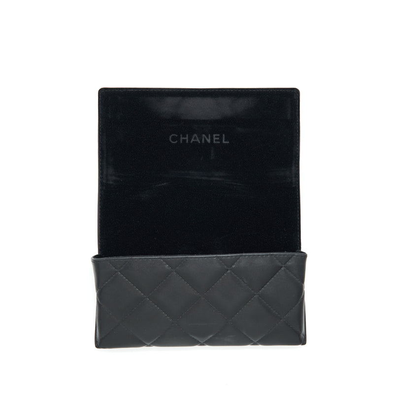 Chanel square glasses with letter black with light gold tone