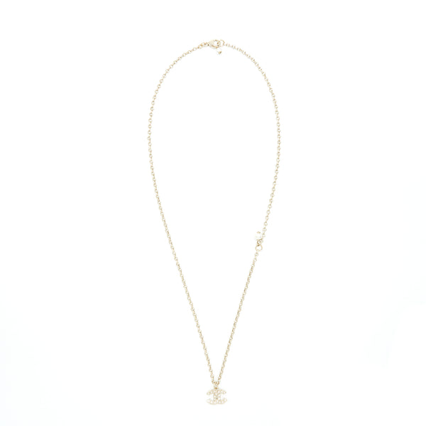 Chanel mini CC logo necklace with crystal LGHW