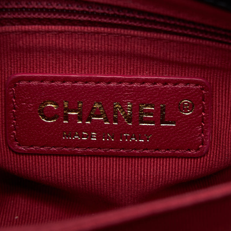 Chanel Detail Chain Flap Bag Grained Calfskin Black GHW (Microchip)