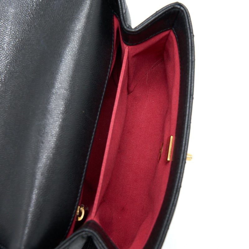 Chanel Detail Chain Flap Bag Grained Calfskin Black GHW (Microchip)
