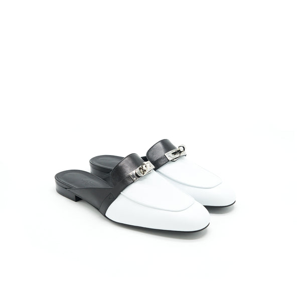 Hermes Size38 Oz Mule Blanc / Noir