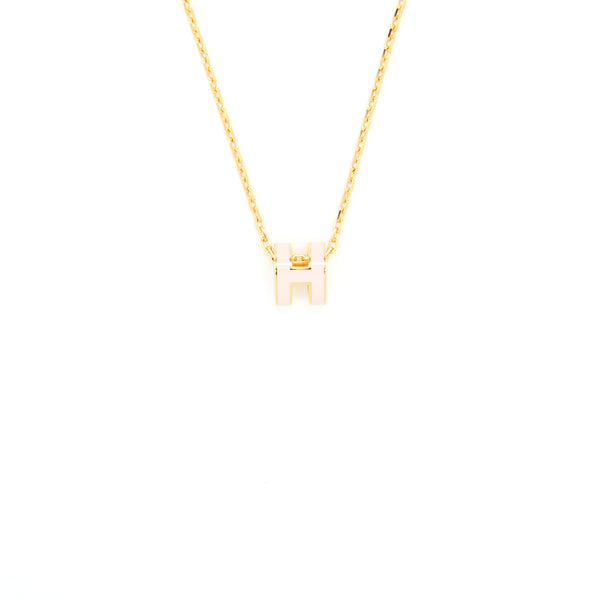 Hermes Mini Pop H pendant rose dragee GHW