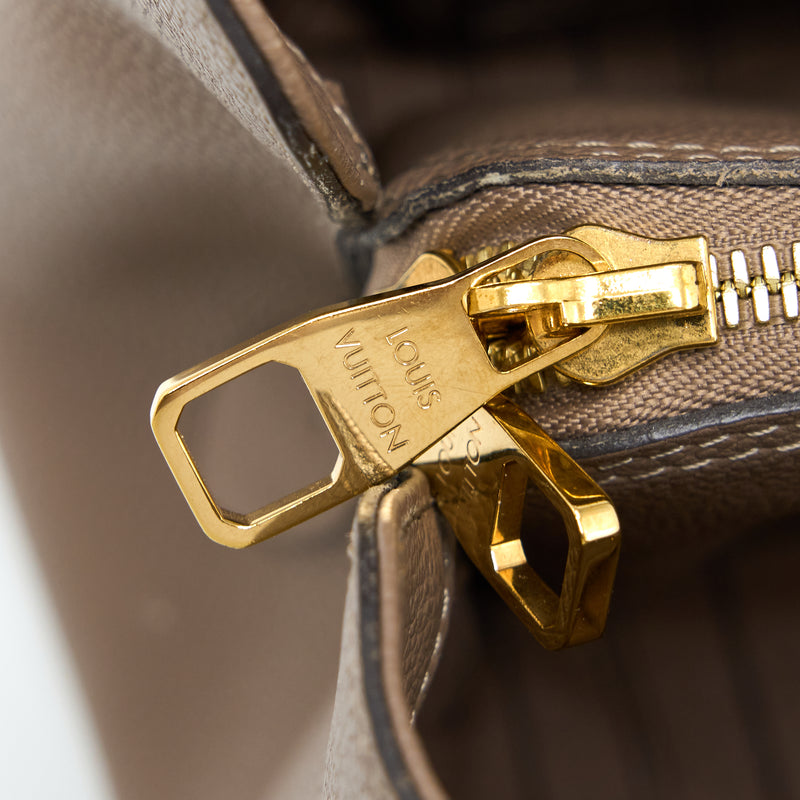 Louis Vuitton Montaigne MM Monogram Empreinte Dark Beige GHW