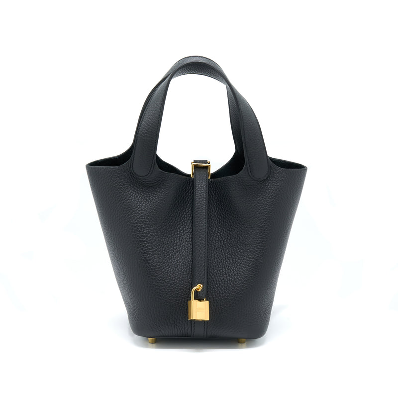 Hermes Picotin 18 Lock Bag Clemence Black GHW Stamp U