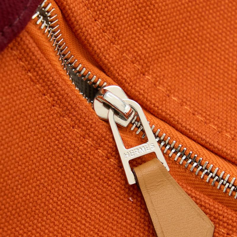 Hermes Trousse De Toilette Bride A Brac PM Travel Pouch Orange Feu