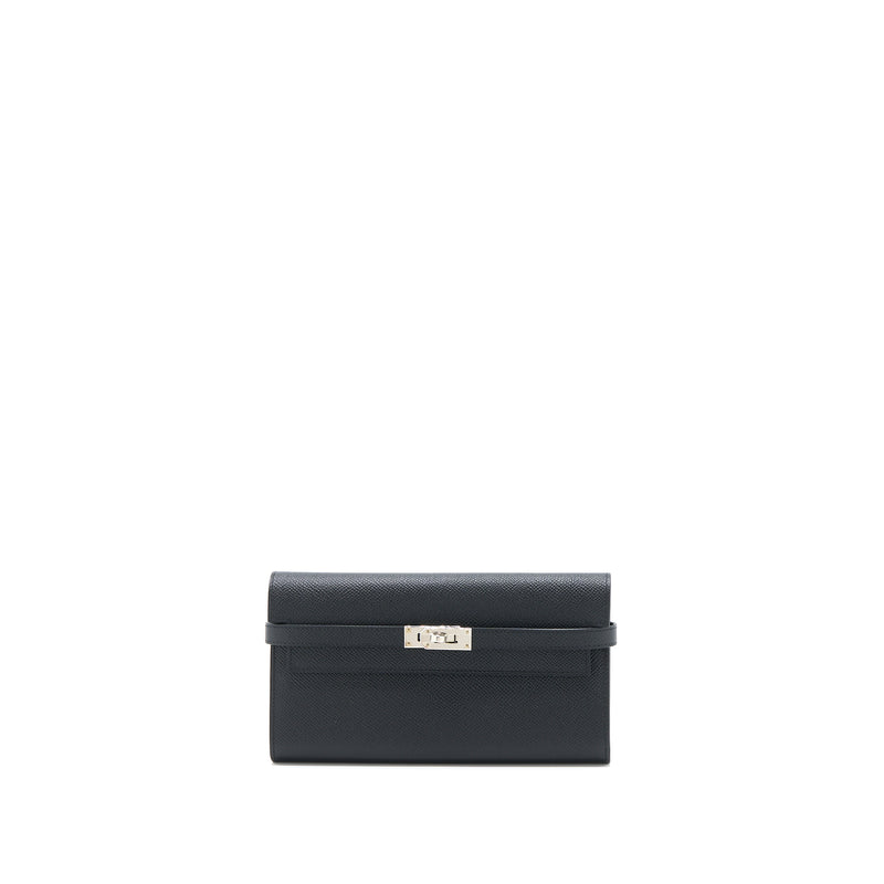 Hermes Kelly Long Wallet Epsom Black SHW Stamp C