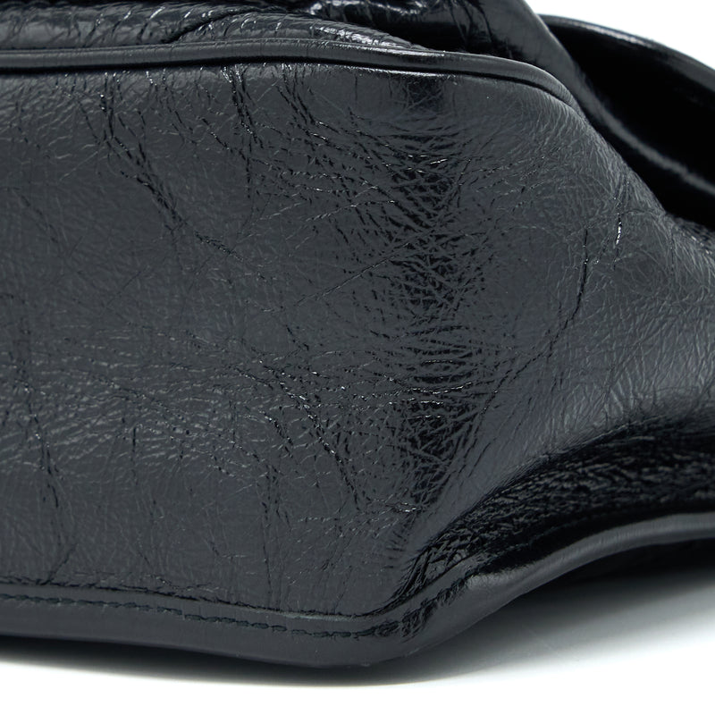 Saint Laurent Niki Aged Calfskin Black With Black And Ruthenium Hardware