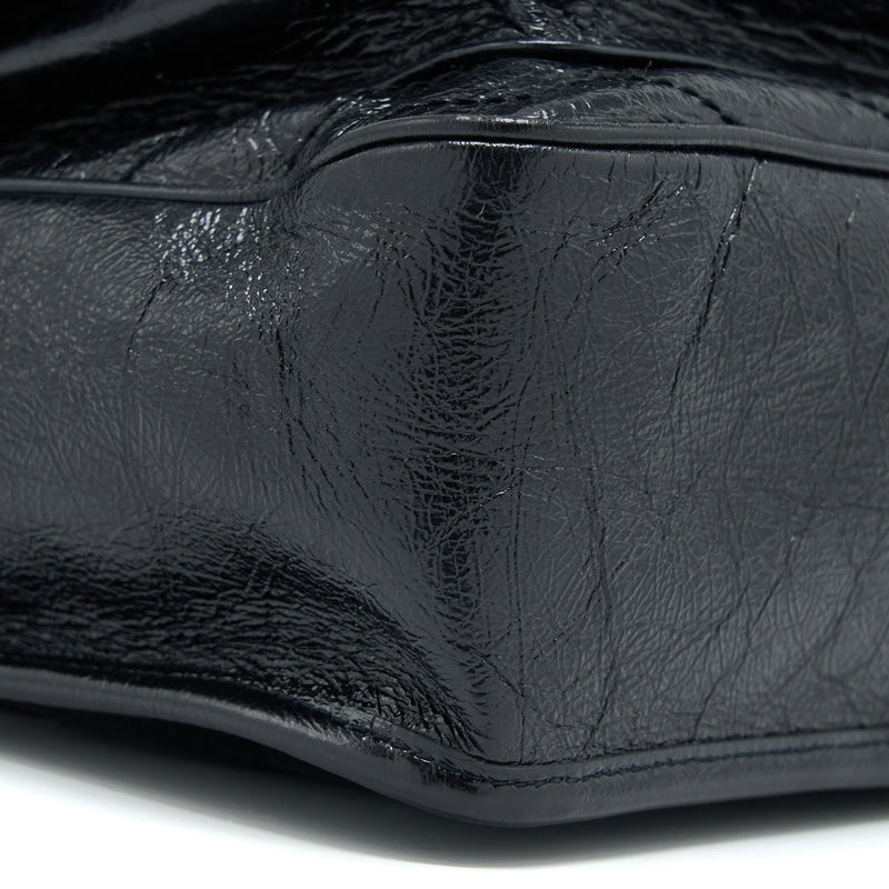 Saint Laurent Niki Aged Calfskin Black With Black And Ruthenium Hardware