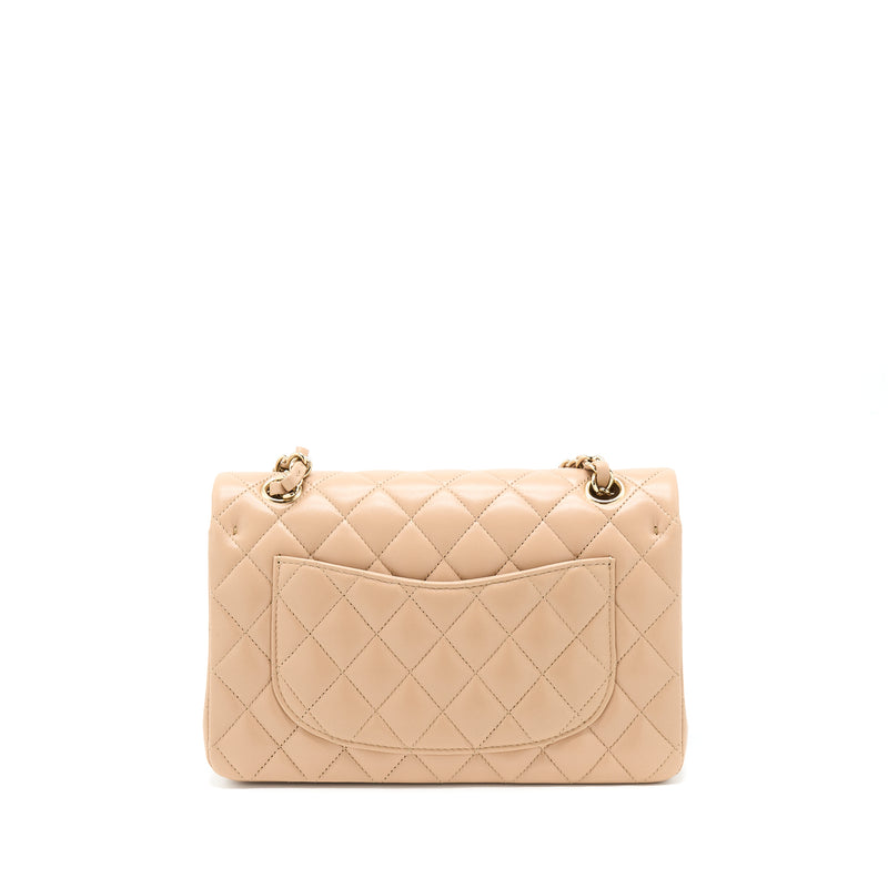 Chanel 22B Small Classic Flap Bag Lambskin Beige LGHW