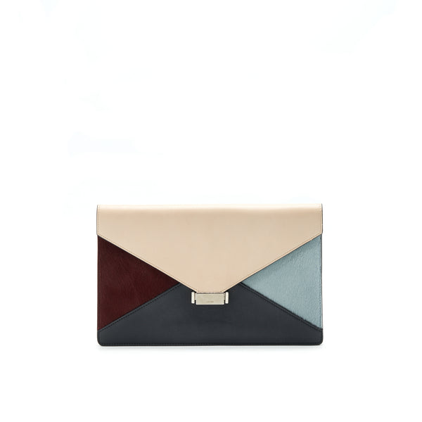 Celine Diamond Leather Clutch in Multicolor