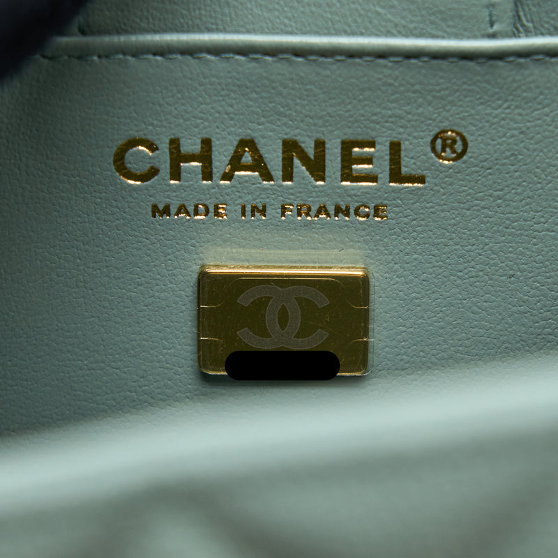 Chanel 23C Mini Bucket Caviar Light Grey LGHW (Microchip)