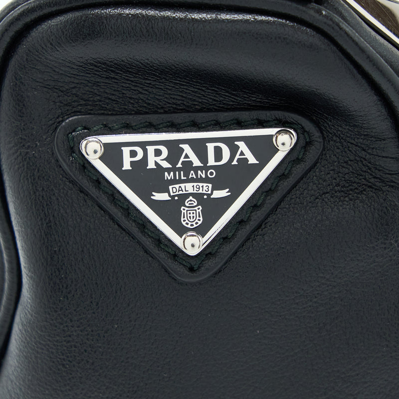 Prada Triangle Leather Shoulder Bag Black SHW