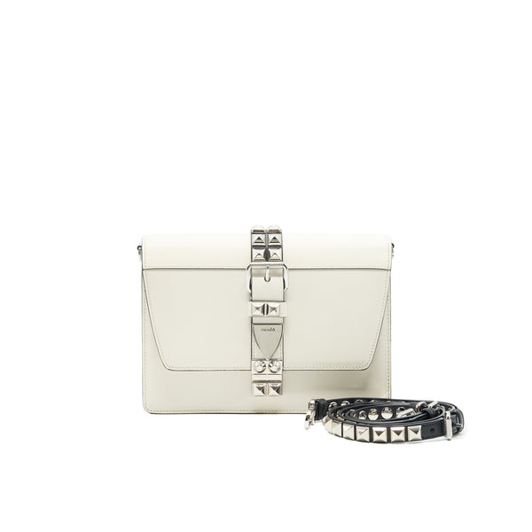 Prada Woman's Messanger Bag White with SHW