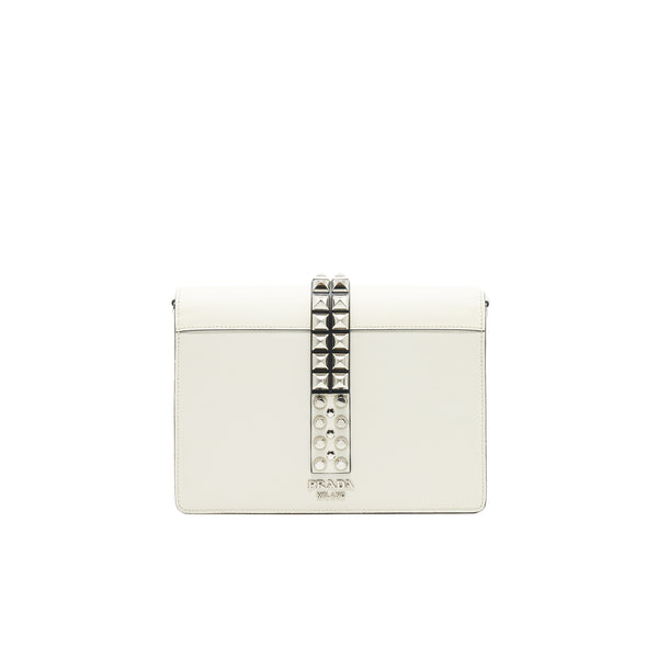 Prada Woman's Messanger Bag White with SHW