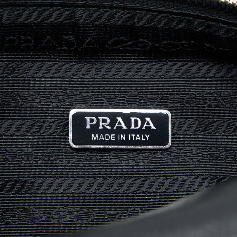 Prada Triangle Leather Shoulder Bag Black SHW