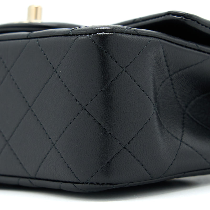 Chanel Top Handle Mini Rectangular Lambskin Black LGHW (Microchip)