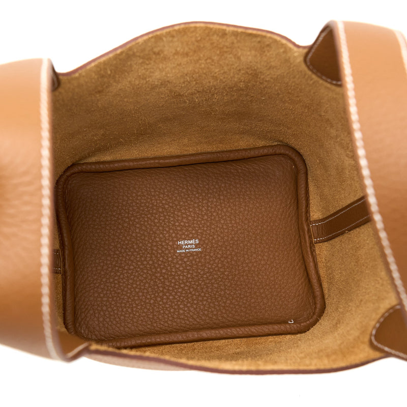 Hermes Picotin 18 Lock Bag Clemence Gold SHW Stamp U