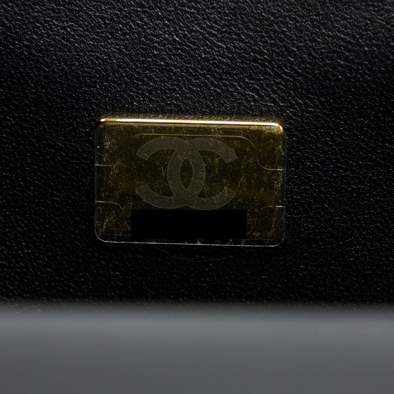 Chanel Top Handle Mini Rectangular Lambskin Black LGHW (Microchip)