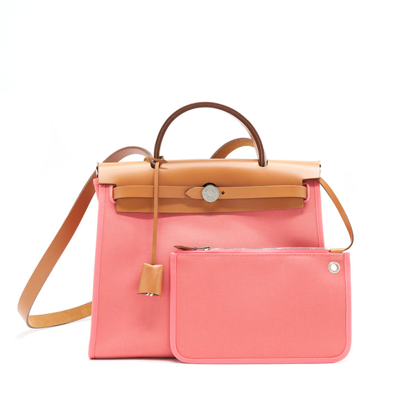 Hermes Herbag Zip 31 Pink SHW Stamp X