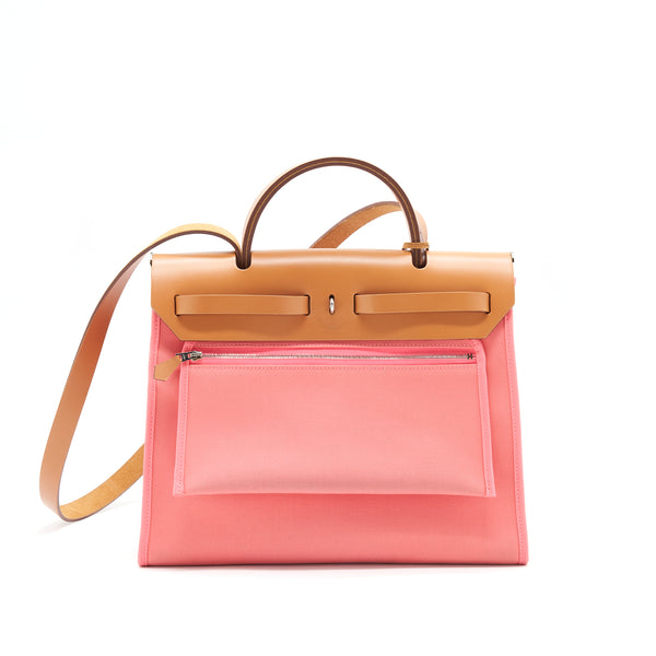 Hermes Herbag Zip 31 Pink SHW Stamp X