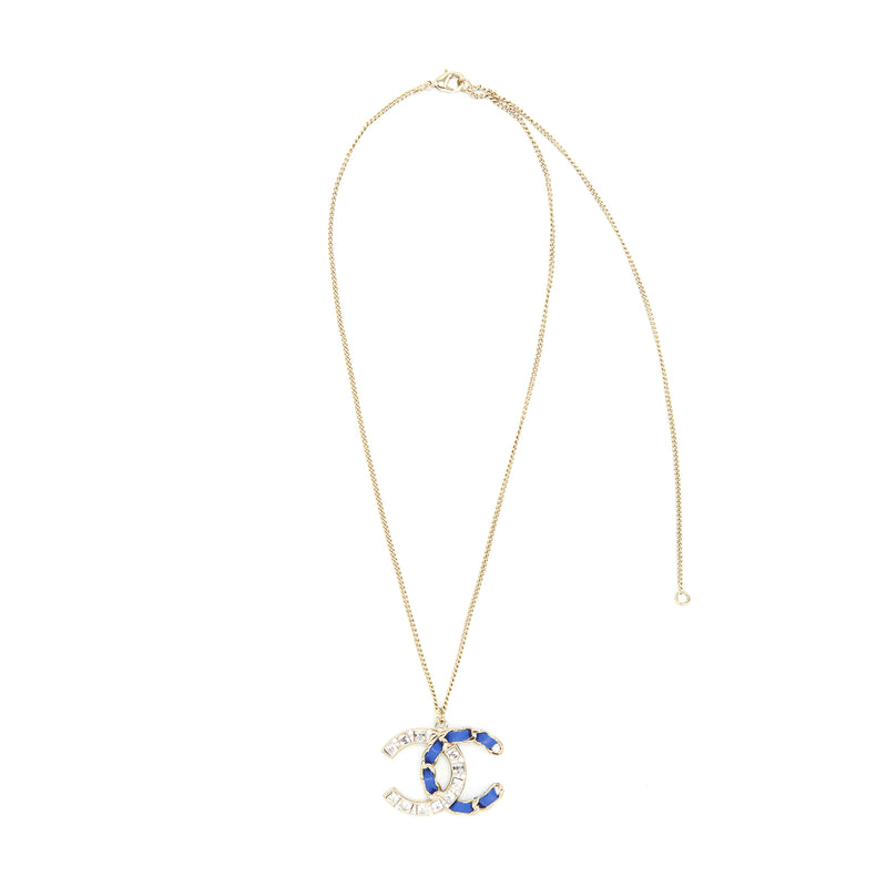 Chanel Necklace Blue & Crystal LGHW