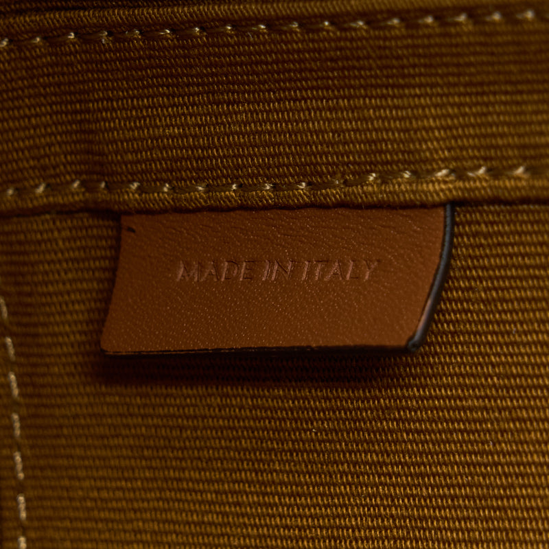 Celine Medium Tambour Bag Triomphe Canvas and Calfskin Tan GHW