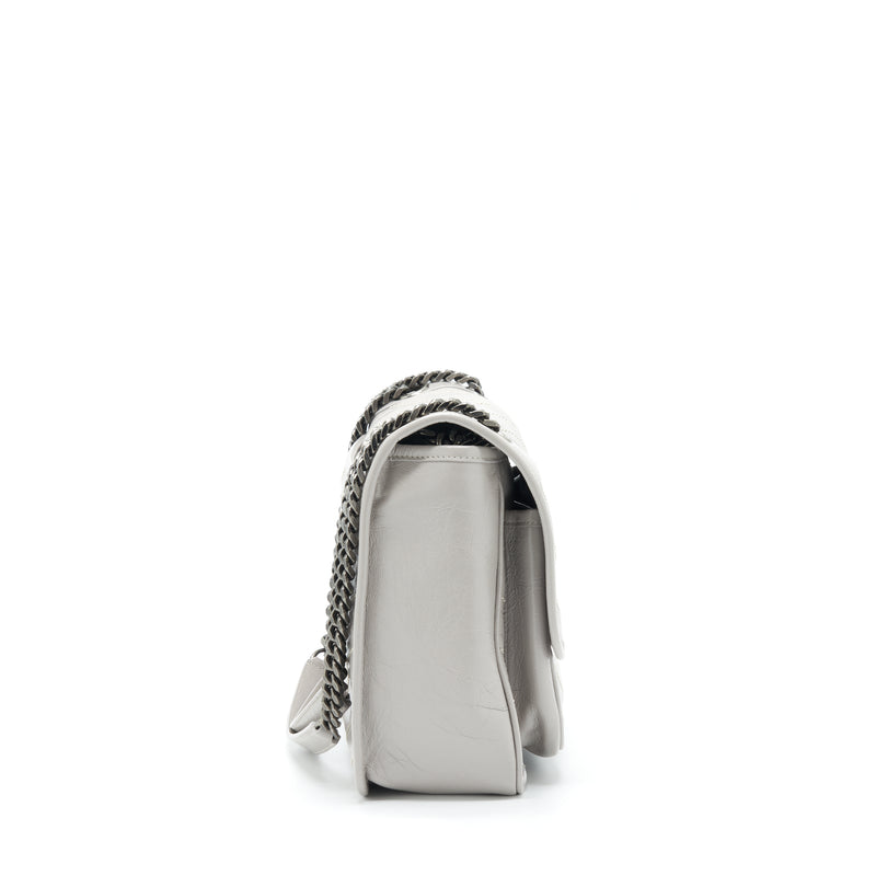 Saint Laurent Medium Niki Bag Calfskin Light Grey With Ruthenium Hardware