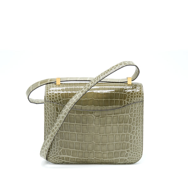 Hermes Constance 24 Alligator 81 Gris Tourterelle GHW Stamp Y