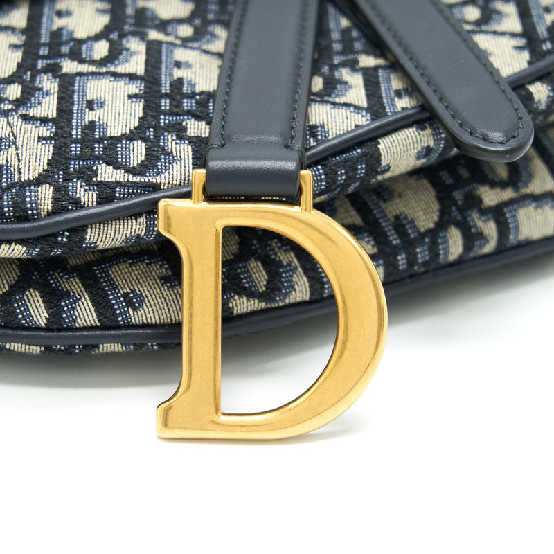 DIOR MINI SADDLE BAG BLUE OBLIQUE