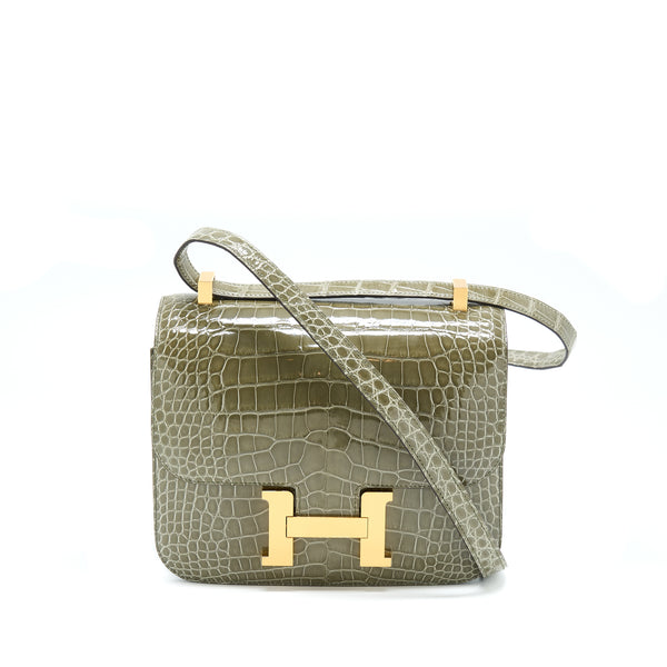 Hermes Constance 24 Alligator 81 Gris Tourterelle GHW Stamp Y