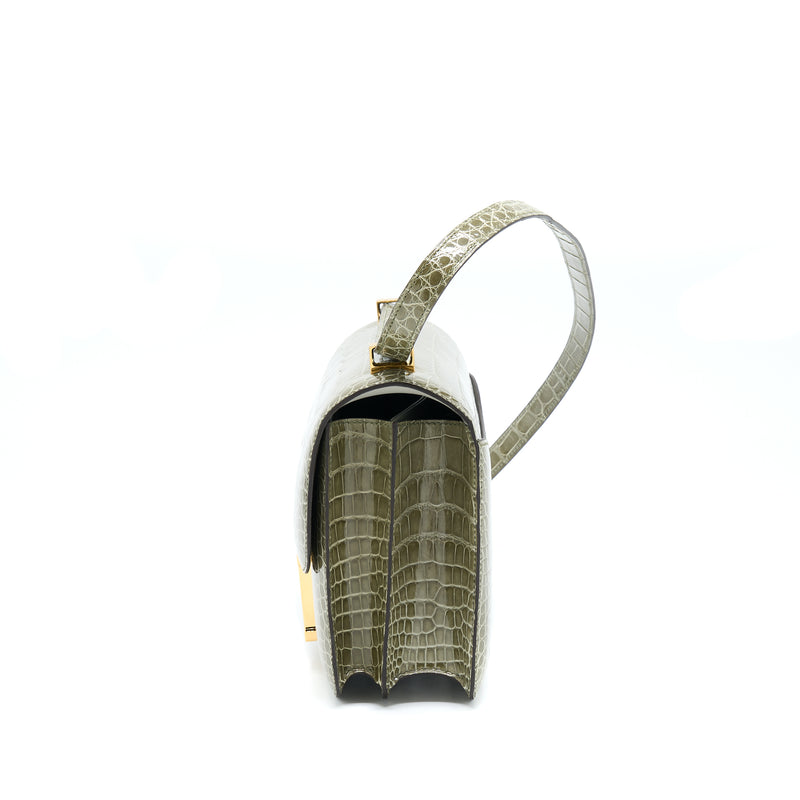 Hermes Constance 24 Alligator 81 Gris Tourterelle GHW Stamp Y