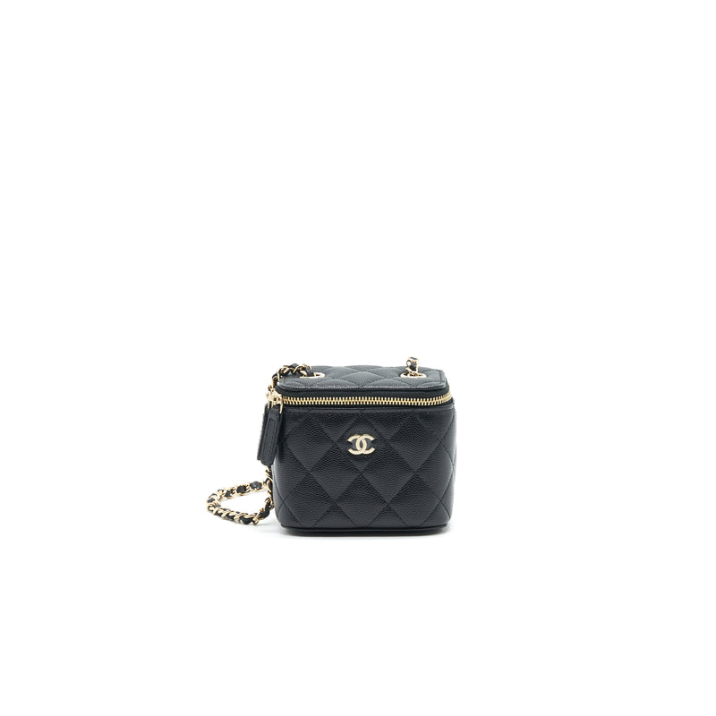 CHANEL SMALL VANITY WITH CHAIN CAVIAR BLACK LGHW