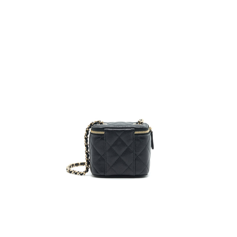 CHANEL SMALL VANITY WITH CHAIN CAVIAR BLACK LGHW