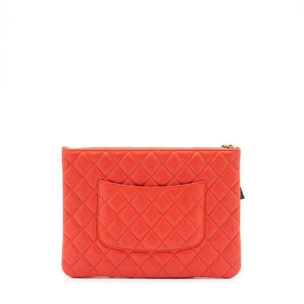 Chanel Habana O Case Pouch Lambskin Red GHW