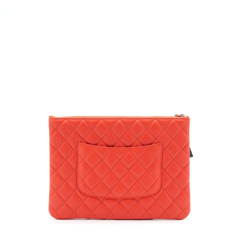 Chanel Habana O Case Pouch Lambskin Red GHW