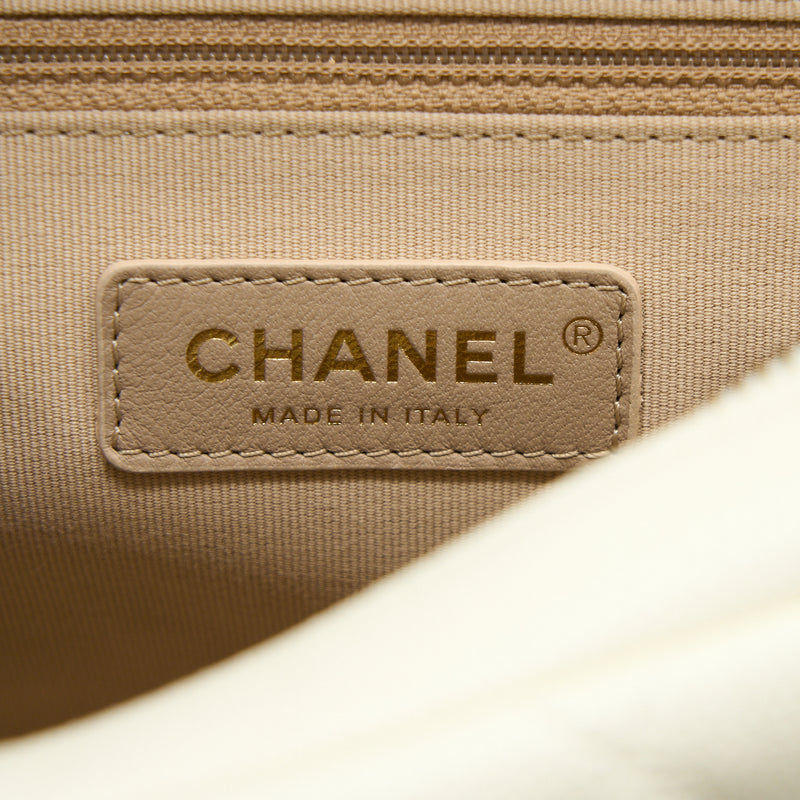 Chanel 22P Flap Backpack Caviar White Brushed GHW (Microchip)